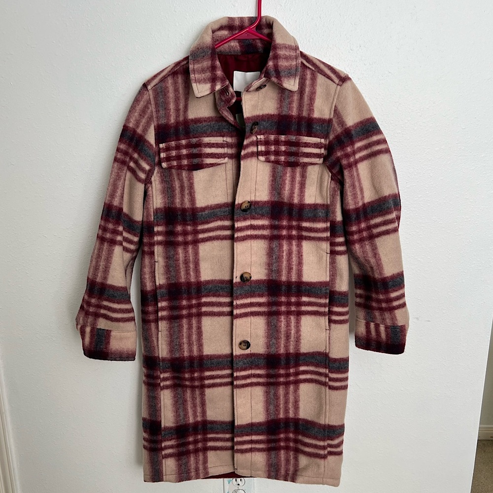 H&M Plaid Shacket Coat